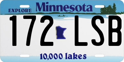 MN license plate 172LSB