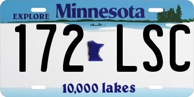 MN license plate 172LSC