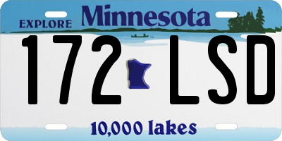 MN license plate 172LSD