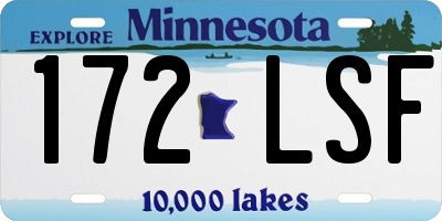 MN license plate 172LSF