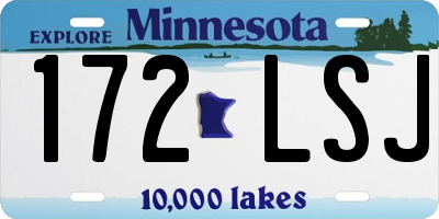 MN license plate 172LSJ