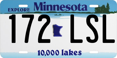 MN license plate 172LSL