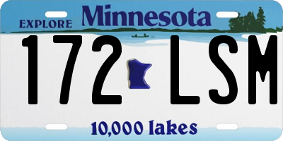 MN license plate 172LSM