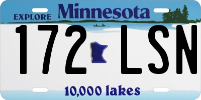 MN license plate 172LSN