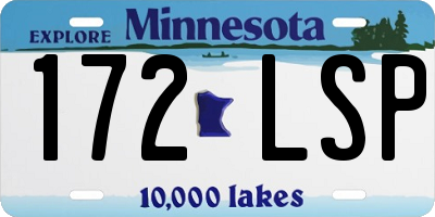 MN license plate 172LSP