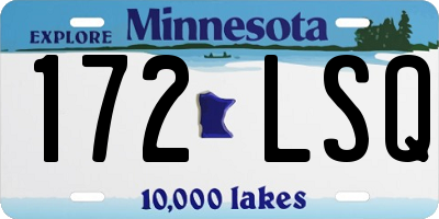 MN license plate 172LSQ