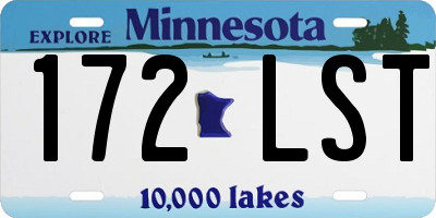 MN license plate 172LST