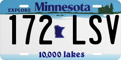 MN license plate 172LSV
