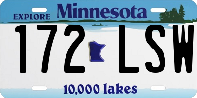 MN license plate 172LSW