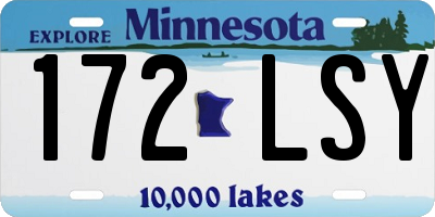MN license plate 172LSY