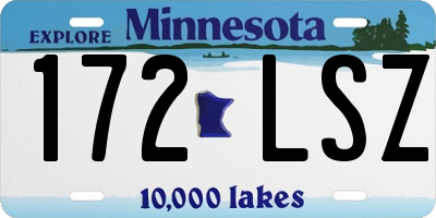MN license plate 172LSZ