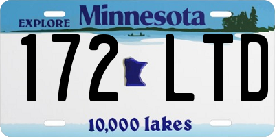 MN license plate 172LTD