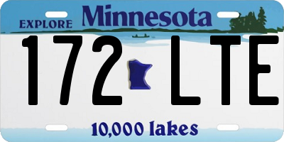 MN license plate 172LTE