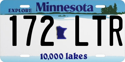 MN license plate 172LTR