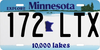 MN license plate 172LTX
