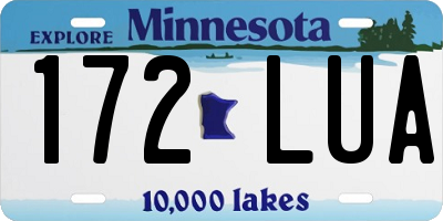MN license plate 172LUA
