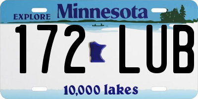 MN license plate 172LUB