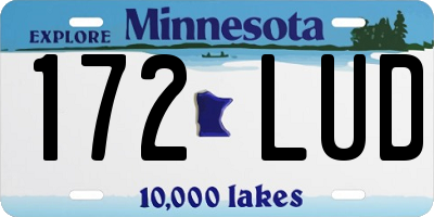 MN license plate 172LUD