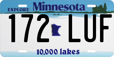 MN license plate 172LUF