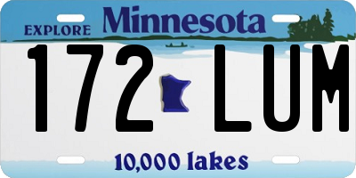 MN license plate 172LUM