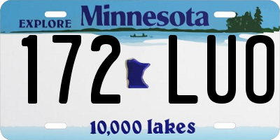 MN license plate 172LUO