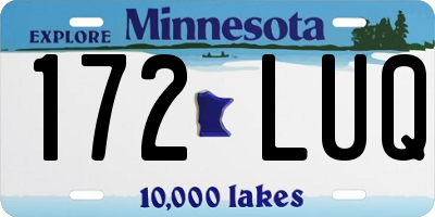 MN license plate 172LUQ