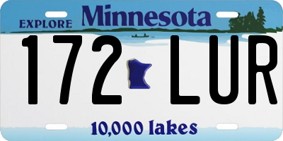 MN license plate 172LUR