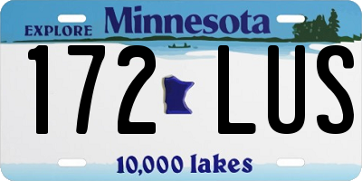 MN license plate 172LUS