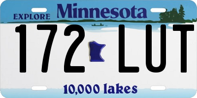 MN license plate 172LUT