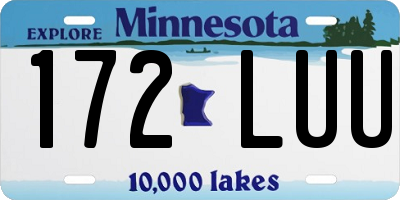 MN license plate 172LUU