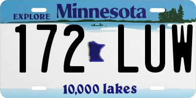MN license plate 172LUW
