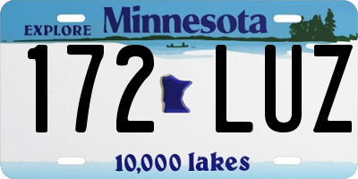 MN license plate 172LUZ