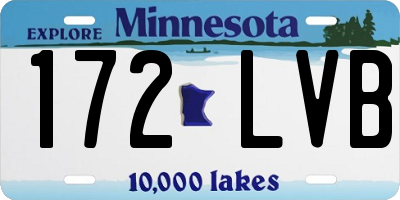 MN license plate 172LVB
