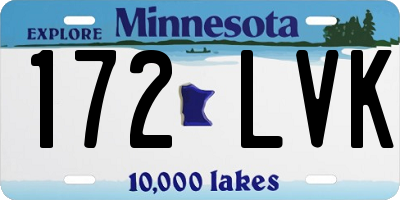 MN license plate 172LVK