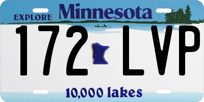 MN license plate 172LVP