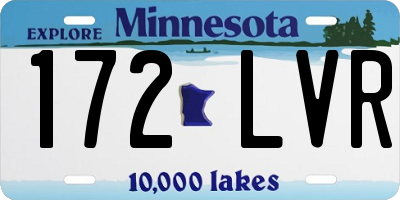 MN license plate 172LVR