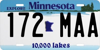 MN license plate 172MAA