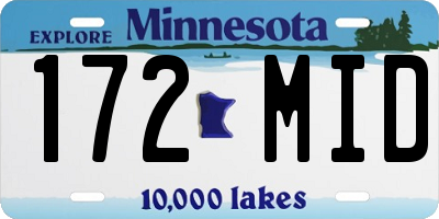 MN license plate 172MID