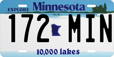MN license plate 172MIN