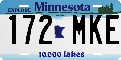 MN license plate 172MKE