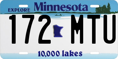 MN license plate 172MTU