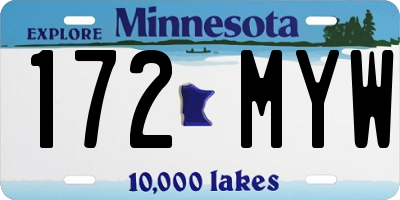 MN license plate 172MYW