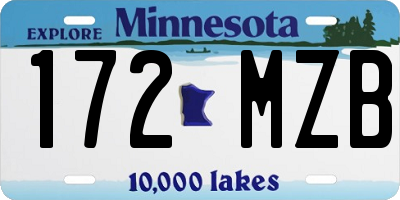MN license plate 172MZB