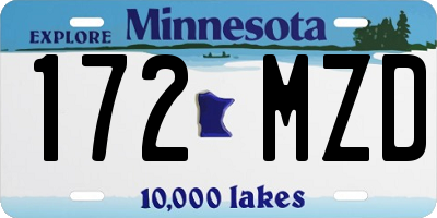 MN license plate 172MZD