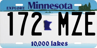 MN license plate 172MZE
