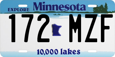 MN license plate 172MZF