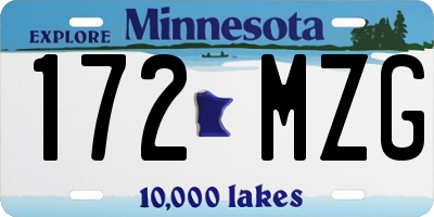 MN license plate 172MZG