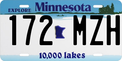 MN license plate 172MZH
