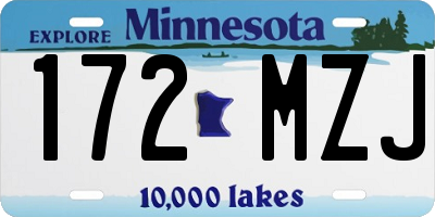 MN license plate 172MZJ