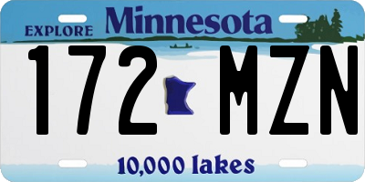 MN license plate 172MZN